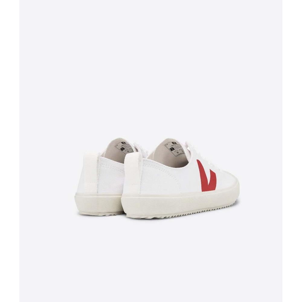 White/Red Women's Veja NOVA CANVAS Shoes | AU 481MQZ